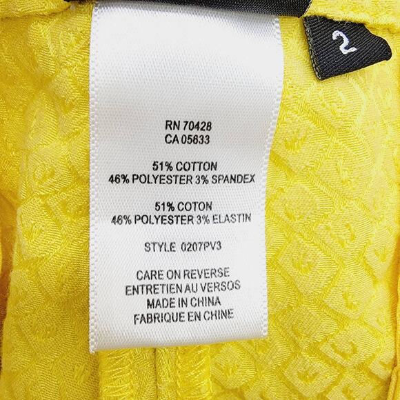 SHARON YOUNG Citrus Yellow/Chartreuse Side-Zip Ankle Pants - Size 2 - Picture 5 of 5